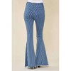 Women's Striped Stretchy Bellbottom Jeans - WISTERIA LANE - 3 of 4