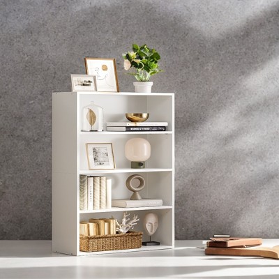 Open Bookshelf, Adjustable Storage Shelves, Floor Standing Unit for Modern Home Organization