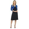 Rekucci Women's Stretch Knit Jersey Bolero Shrug with Ruched Sleeves - 4 of 4