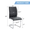 Lyngins Luxury Dining Chair Set of 4, Crazy Horse Leather Texture PU Armless Chair with Arched Silver Metal Legs, Ergonomic Back Kitchen Chair - 3 of 4