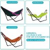 Hammock Stand, Steel Hammock Frame Heavy Duty 550 LBS Capacity 2Person, Fits Hammocks 9 to 14 Ft, Portable Hammock Rack Universal for Indoor Outdoor - 4 of 4