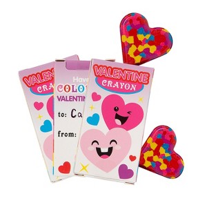 Fun Express Confetti Heart Crayon Valentine Exchanges with Box for 12 - 1 of 1