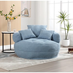 Lyngins Chenille Bean Bag Sofas for Kids and Adults,Fluffy Lazy Sofa Chairs with High-Resilience Sponge Padding for Living Room - 1 of 4