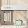 Twin Size Platform Bed with Roof and Window House Bed Frame, No Box Spring Required Twin Size Bedframe for Bedroom, Children's Room, Kids Room - 3 of 4