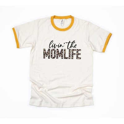 Simply Sage Market Women's Livin' The Mom Life Leopard Checkered Ringer Tee