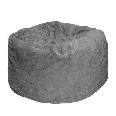 Small Gray Mist Plush Faux Fur Pet Ball Bed