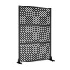 1-Piece 46.8in.W x 71.37in.H Black Parallel Line Galvanized Outdoor Privacy Screen Garden Screen Decorative Art Panel - 3 of 4