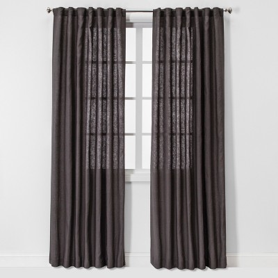 1pc 54x108 Light Filtering Linen Window Curtain Panel Brown/dark Gray -  Threshold™ : Target