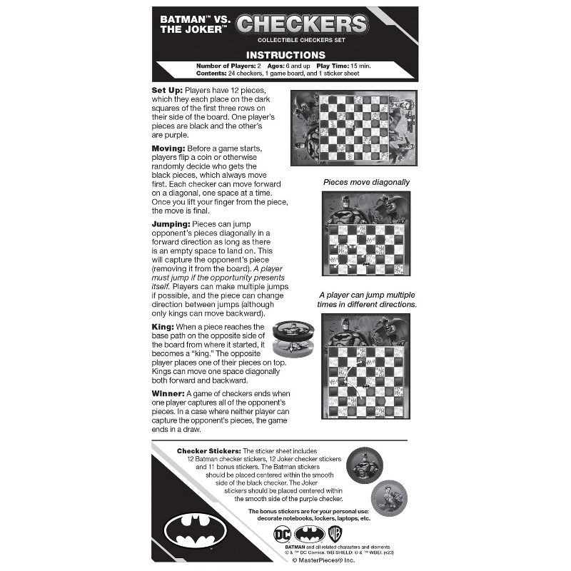 MasterPieces Officially licensed Batman Checkers Board Game for Families and Kids ages 6 and Up, 5 of 8