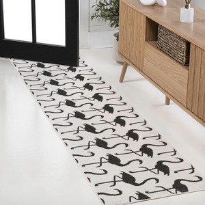 JONATHAN Y Liana Casual Coastal Flamingos Two-Tone Indoor/Outdoor Area Rug - 1 of 4