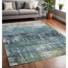 Blue and Green Abstract Non Skid Area Rug - 2 of 4