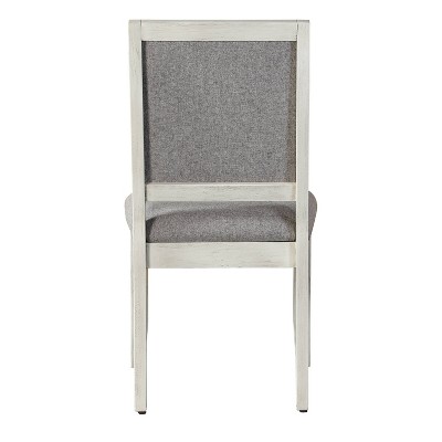 Set of 2 Gray Microfiber Upholstered Parsons Side Chairs with Wood Frame