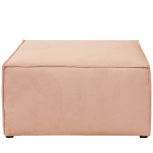 French Seamed Ottoman in Velvet Blush Pink - Cloth & Co.