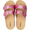 Roxoni Women's Chic Glitter Flat Sandals with Double Buckle Straps & Comfortable Suede Footbed – Stylish, Slip-Resistant Design for Everyday Wear - 4 of 4