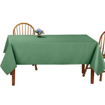 Collections Etc Basic Solid Color Rectangular Tablecloth Linen, 60" W x 90" L - Fits All Common Sized Rectangular Tables, Durable Hand