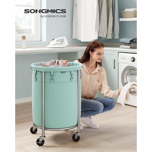 Laundry Hamper with Wheels Round Rolling Laundry Sorter Laundry Cart with Removable Bag - 1 of 4