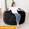 Bean Bag Chair Cover(Cover Only, No Filler), Round Soft Fluffy PV Velvet Cover - 3 of 4