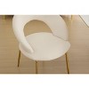 PAGED Dining Chairs with Curved Backrest, Upholstered Living Room Chairs with Golden Metal Legs for Living Room, Restaurant - 2 of 4