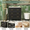 30" Bathroom Vanity with Ceramic Sink, 3 Drawers, Solid Wood Frame,Retro Cabinet, Pre-Drilled for 4" Faucet, Storage Organizer - 4 of 4