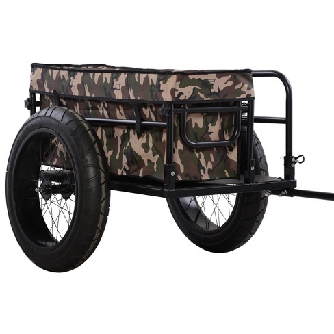 Aosom Bicycle Cargo Trailer, Two-wheel Bike Luggage Wagon Bicycle