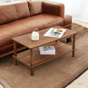 Alilang 40.00 Inch Wooden Coffee Table with Open Shelf Storage and Rustic Finish - Walnut Brown - 1 of 4
