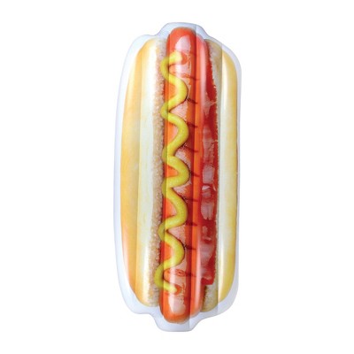 Northlight 59" Inflatable Hot Dog with Mustard Swimming Pool Float