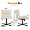 Grungis PU Leather Armless Swivel Office Chair with Wheels,Gaming Chair with Adjustable Height,Computer Chair for Office - 3 of 4