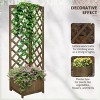 SEVOBAL Planters Wooden Raised Garden Bed with Trellis, Corner Planter Box for Vine Plants Flowers Climbing, Brown, 15.75"*15.75"*57" - 4 of 4