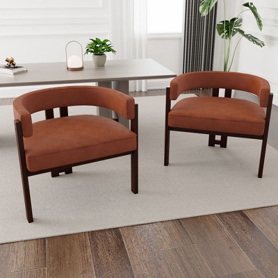 NicBex Modern Accent Chair Upholstered Armchair with Open Back 3 Legs Set of 2 Comfy Chair Lounge Chair for Living Room, Bedroom