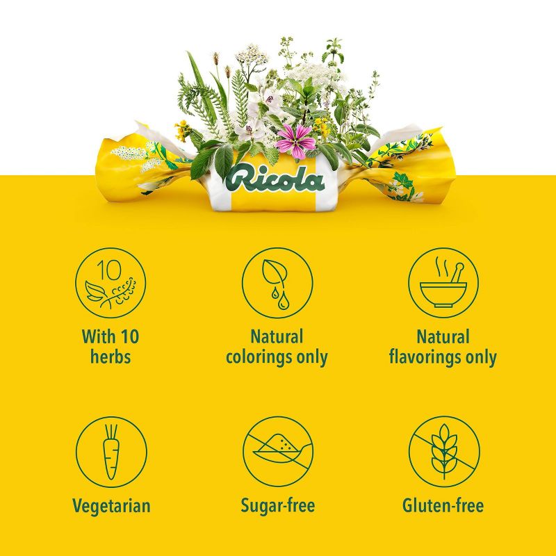 Ricola Cough Drops - Sugar Free Lemon Mint - 45ct, 6 of 12