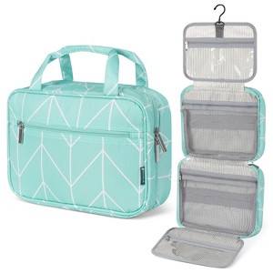 PAVILIA Hanging Toiletry Bag Travel Women Men, Foldable Cosmetic Organizer, Water Resistant Makeup Accessories Essentials Kit - 1 of 4
