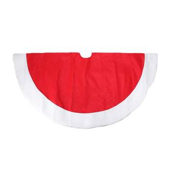 Northlight 48" Red and White Traditional Christmas Tree Skirt with Border