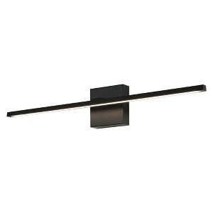 LNC Milorgany 1-Light  27.6"W Mid-Century Modern Rectangle Integrated LED  Wall Lights, Black - 1 of 4