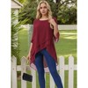 INSPIRE CHIC Women's High Low Hem Scoop Neck Asymmetrical 3/4 Sleeve Summer Top - 2 of 4