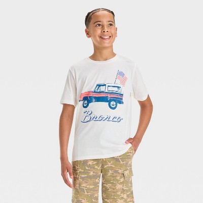 Boys' Ford Bronco Short Sleeve Americana Graphic T-Shirt - Off-White