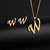 Initial Letter Pendant Necklace Earrings Set for Women Gold Plated Stainless Steel by Ginger Lyne - 2 of 4
