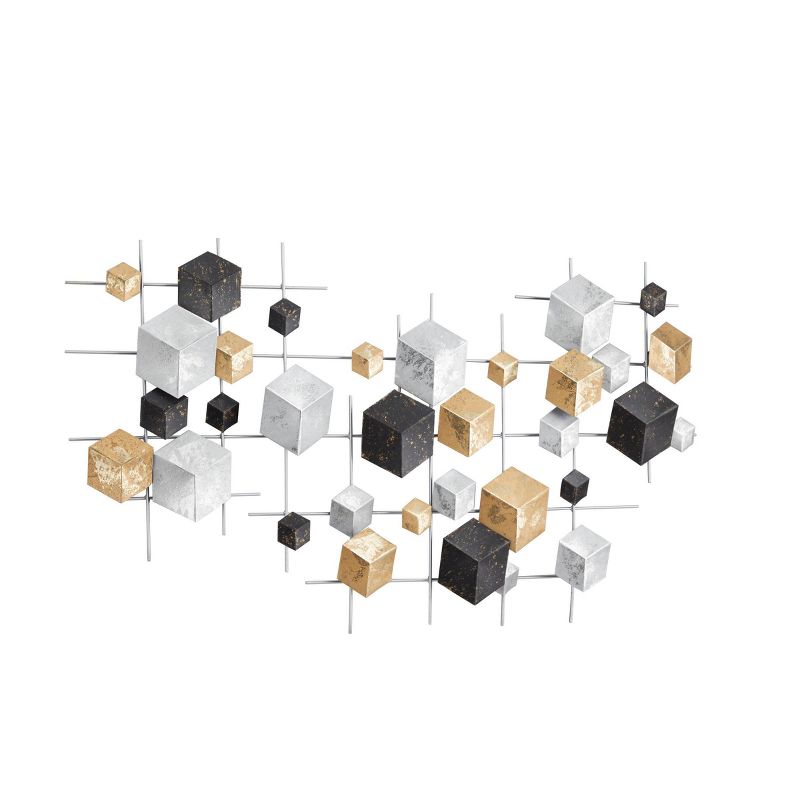 Metal Geometric 3D Cube Relief Wall Decor Multi Colored - CosmoLiving by Cosmopolitan, 5 of 6