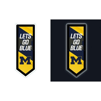 Evergreen Ultra-Thin Glazelight LED Wall Decor, Pennant, University Of Michigan- 9 x 23 Inches Made In USA