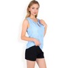 Anna-Kaci Women's Sleeveless Blouse with Keyhole Neckline and Geometric Eyelet Design - 2 of 4