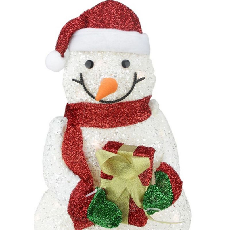 Northlight 23" White and Red Lights Snowman Outdoor Christmas Decor, 3 of 4