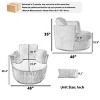 40" Oversized Corduroy Swivel Barrel Chair with 360° Base and 4 Pillows for Living Room or Bedroom-Cuddlewood - 4 of 4