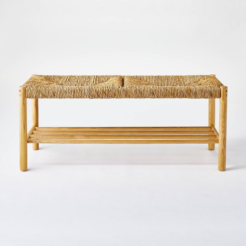 Bench with Woven Frame Light Brown - Threshold&#8482; designed with Studio McGee, 4 of 9