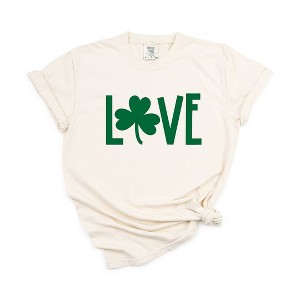 Simply Sage Market Women's Love Clover Short Sleeve Garment Dyed Tee - 1 of 4