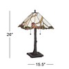 Robert Louis Tiffany Cherry Rustic Table Lamp 26" High Dark Bronze Cherry Blossom Stained Art Glass Shade for Bedroom Living Room Bedside Nightstand - 4 of 4