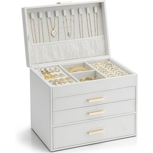 6-Layer Large Jewelry Box Organizer for All Accessories, Beige - 1 of 4