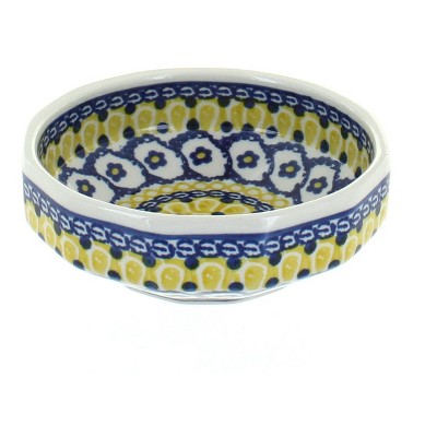 Blue Rose Polish Pottery Saffron Small Angular Bowl