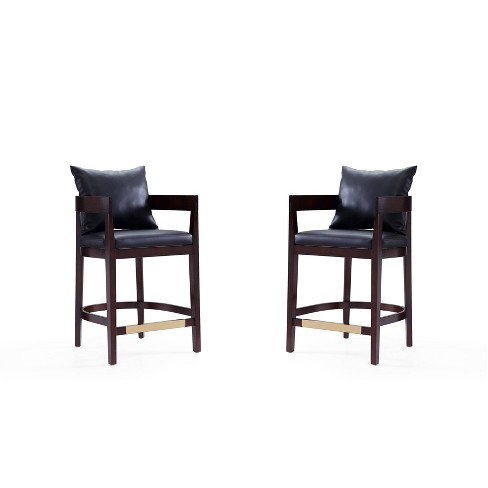 Set of 2 Ritz Upholstered Beech Wood Counter Height Barstools - Manhattan Comfort - image 1 of 4