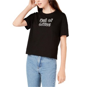 Carbon Copy Womens Out of Office Embellished T-Shirt, Black, Small - 1 of 1