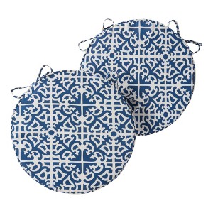Kensington Garden 2pc 18" Round Outdoor Chair Pad - 1 of 4