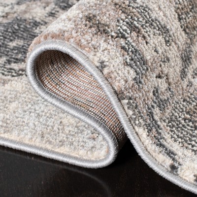 Gray and Beige Synthetic Non-slip 3' x 5' Area Rug